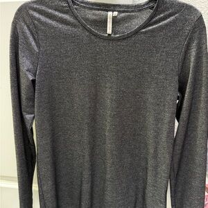 Banana Republic Metallic Charcoal Long Sleeve Crewneck
